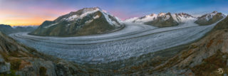 Couchant sur le glacier d'Aletsch depuis la cabane Konkordia - stage 2020