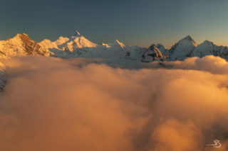 Lumière du couchant depuis la cabane Tracuit